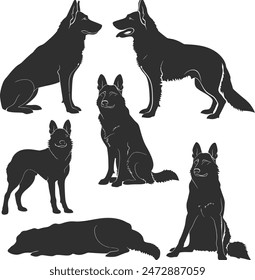 A black and brown German Shepherd Dog is standing vector illustration