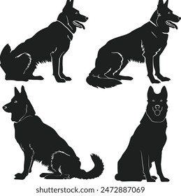 A black and brown German Shepherd Dog is standing vector illustration