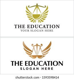 Black brown gold wings emblem scale bowl symbol icon vintage logo idea suitable for coaching academy corporate learn company graduation library university education school firm business training