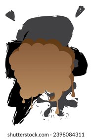 Burbuja del discurso de graffiti negro y marrón. Resumen moderno Mensajería señas decoración de arte callejero, Icono de Discusión realizado al estilo de pintura urbana aislado en fondo blanco.