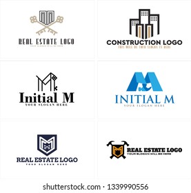 Black brown line art building key hammer combination mark logo design concept suitable for real estate construction leasing management business