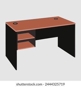Mesa de escritorio de oficina negra y marrón
