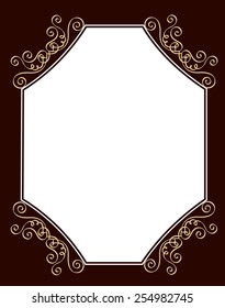 Black and brown ornamental border / frame specially for wedding / party invitation cards 