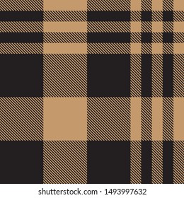 Black and brown Plaid Tartan Seamless Print Pattern for shirt printing, jacquard patterns, background and etc.