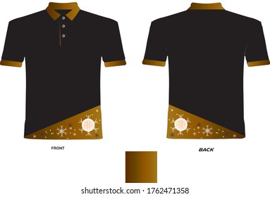 Black and brown polo shirt design sublimation printing screen template.