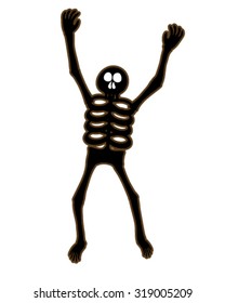 Black and brown skeleton