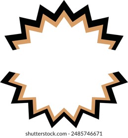 Borde en forma de estrella negro y marrón adecuado para proyectos de diseño, arte digital, invitaciones, tarjetas y scrapbooking para agregar un toque elegante.