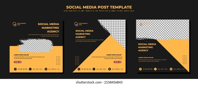 Black Brown Vector Social Media Post Template, vector art illustration and text