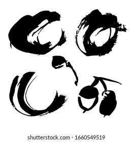 Black bruch strokes isolated on a white background