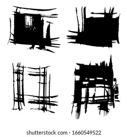 Black bruch strokes isolated on a white background