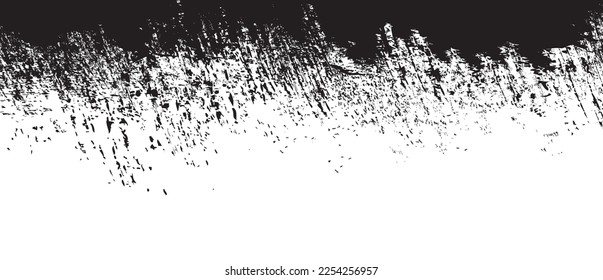 Fondo del pincel negro. Tinta negra salpicada en el fondo. Fondo de pincel de pincel para papel de pared, plantilla de bandeja de pintura, banner de suciedad, diseño de acuarela, textura sucia. Fondo de pincel de moda, vector