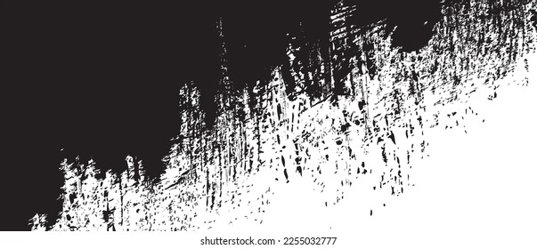 Black brush background. Black ink splash on backdrop. Brush stroke background for wallpaper, paint splatter template, dirt banner, watercolor design, dirty texture. Trendy brush background, vector