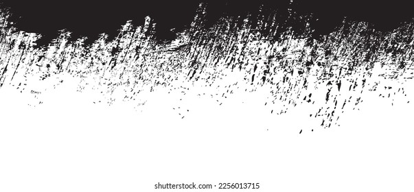 Black brush background. Black ink splash on backdrop. Brush stroke background for wallpaper, paint splatter template, dirt banner, watercolor design, dirty texture. Trendy brush background, vector