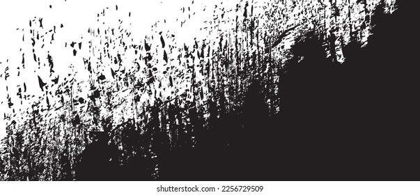 Black brush background. Black ink splash on backdrop. Brush stroke background for wallpaper, paint splatter template, dirt banner, watercolor design, dirty texture. Trendy brush background, vector