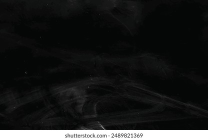 Black brush background vector texture design of old distressed vintage grunge with white watercolor painted stains and paint splash, textured elegant backdrop design vector illustration