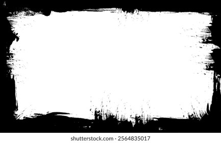 black brush blank frame border picture artistic grunge graphic element