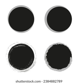 Black brush buttons. Vector illustration.