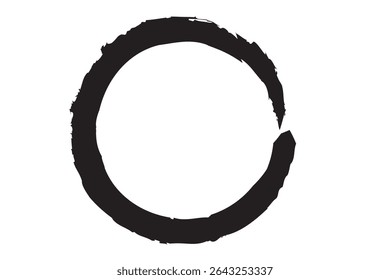 Círculo de pincel negro. Vector de sello redondo aislado en el fondo. Vector de círculo de pincel negro pintado.