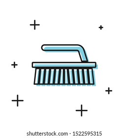 Black Brush for cleaning icon isolated on white background.  Vector Illustration