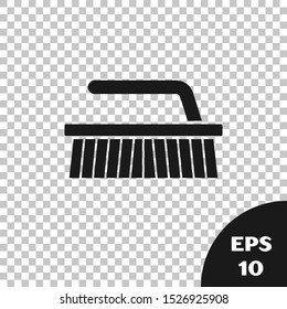 Black Brush for cleaning icon isolated on transparent background.  Vector Illustration