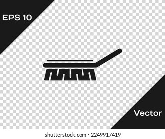Black Brush for cleaning icon isolated on transparent background. Cleaning service concept.  Vector Illustration