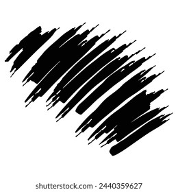 Black brush design splashes silhouette on outline thick with white background