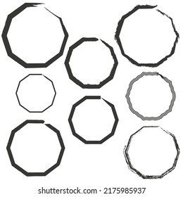 black brush frame on white. Edge frame. Brush texture. Vector illustration. stock image.
