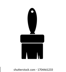 black brush icon on white background