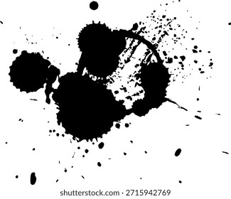 Pincel negro Salpicadura de tinta caída Elemento gráfico grunge artístico
