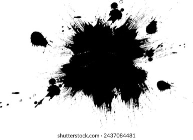 black brush ink grunge splash splatter background empty space template
