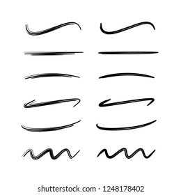 black brush line marker set