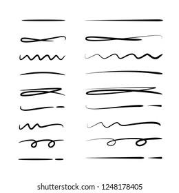 black brush line marker set