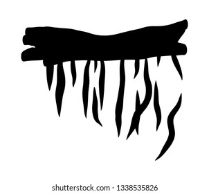 black brush line that spreads out on a white background