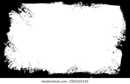 black brush lines stroke frame border grunge artistic blank space background