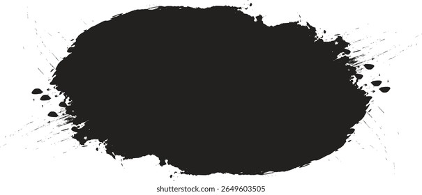 Black brush and paint splash