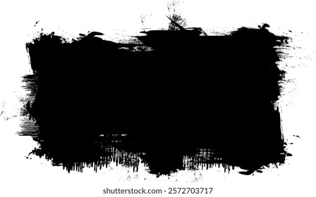 black brush painting banner label artistic grunge graphic element