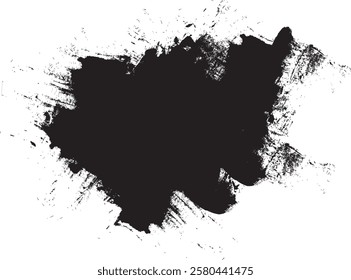 black brush painting banner label artistic grunge graphic element