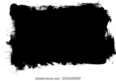 black brush painting frame border artistic grunge graphic element