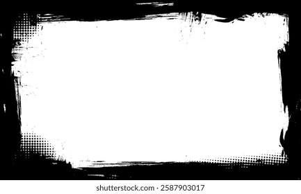 black brush painting frame border pictures artistic grunge style