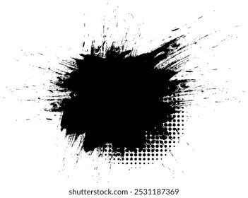 black brush painting splash splatter abstract banner grunge graphic background