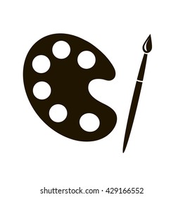 black brush and palette 