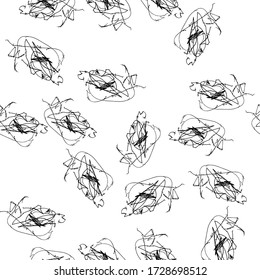 Pincel negro estilo aleatorio impresión minimal moderna. Rayas Pencil Random Patrón de estilo negro. Diseño gráfico de garabatos. Forma negra