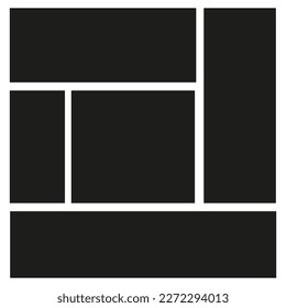 Black brush rectangles. Vector illustration.