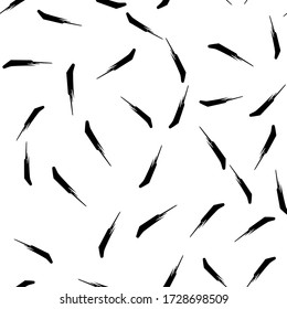 Black Brush Seamless Geo Simple Graphic Illustration. Retro Vector Marker Monochrome Doodle Illustration. Modern Abstract Cross Print. Monochrome Crayon