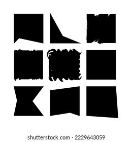 Black brush squares. Dirty watercolor pattern. Vector illustration. stock image. 