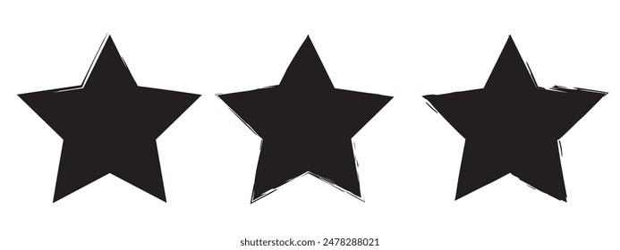 Black brush stars. Ink paint brush stain. Vector illustration. stock image.