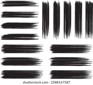 Black brush strock of set 