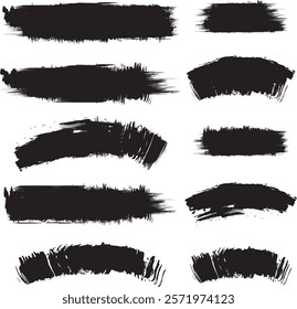 black brush strock set illustration