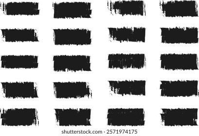 black brush strock set illustration