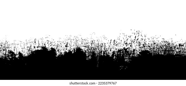 Fondo del pincel negro. Tinta negra salpicada en el fondo. Fondo de pincel para papel de pared, plantilla de bandeja de pintura, banner de suciedad, diseño de acuarela, textura sucia. Fondo de pincel de moda, vector